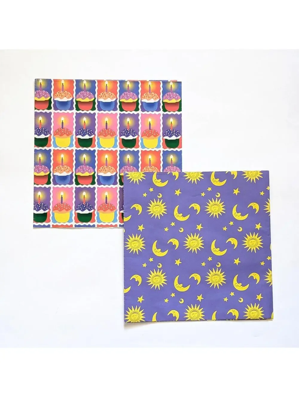 1990s Vintage Gift Wrap Sheet Set - Mixed Bundle - Lisa Frank Style